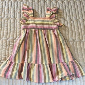 Sweet striped dress with ruffled sleeves 😊